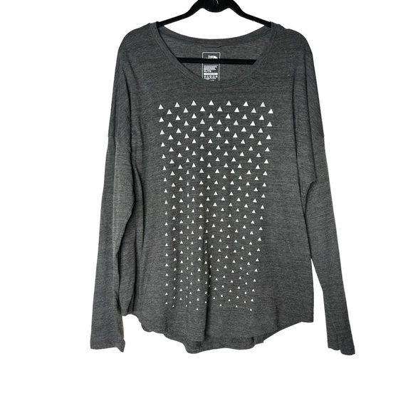 North face Gray long sleeve with triangles size XL - Picture 1 of 5